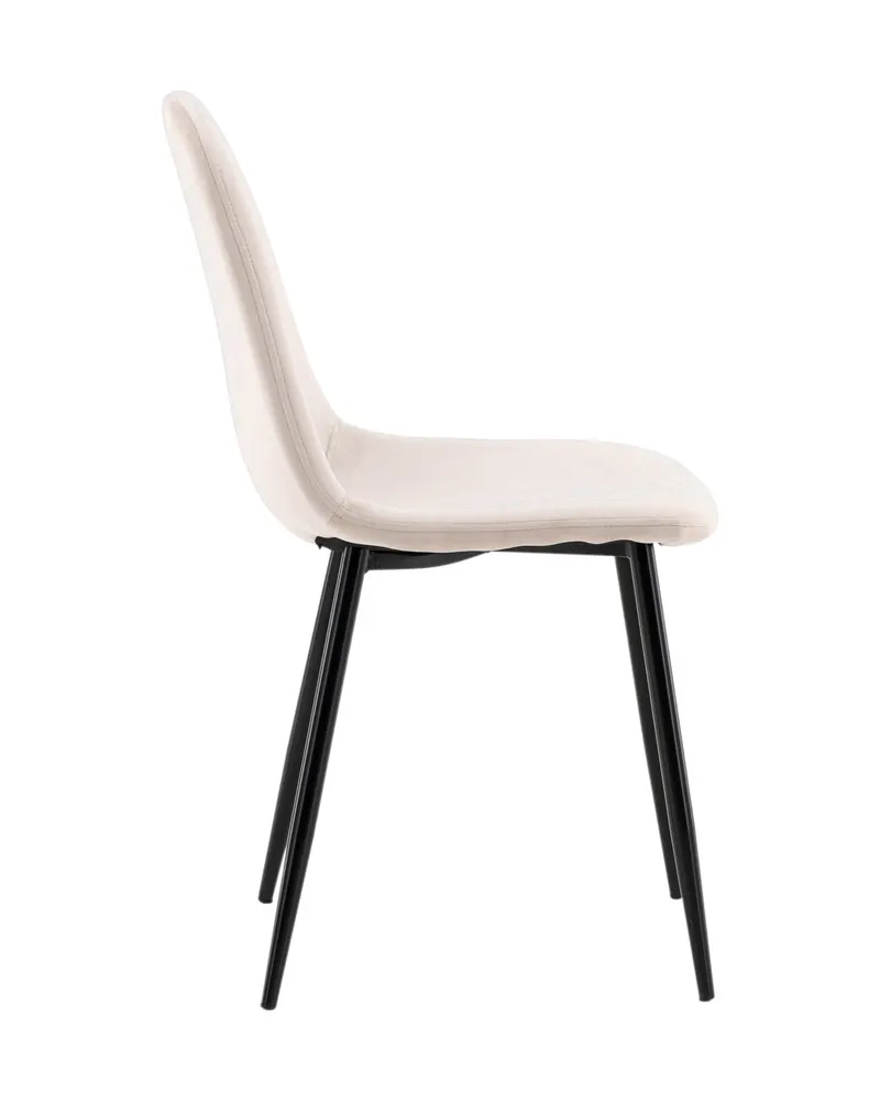 Polar Esszimmerstühle im 2er-Set in Beige, Gestell Schwarz, Polyester-Samt, Ansicht 4