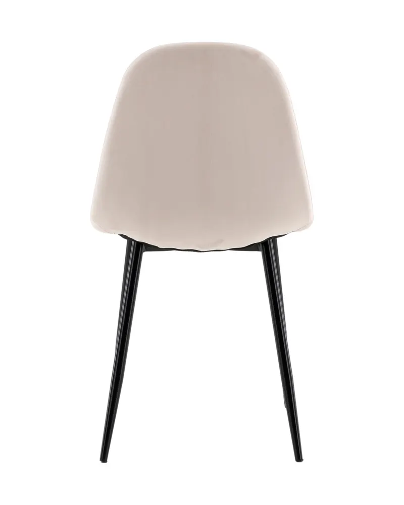 Polar Esszimmerstühle im 2er-Set in Beige, Gestell Schwarz, Polyester-Samt, Ansicht 5