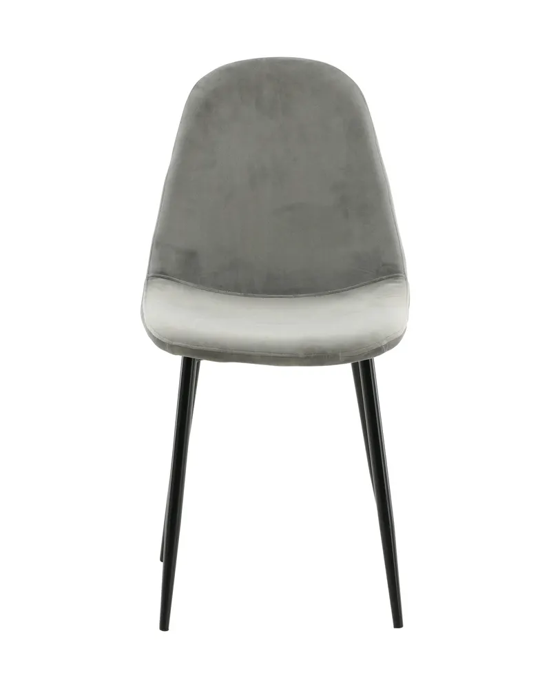 Polar Esszimmerstühle im 2er-Set in Grau, Gestell Schwarz, Polyester-Samt, Ansicht 1