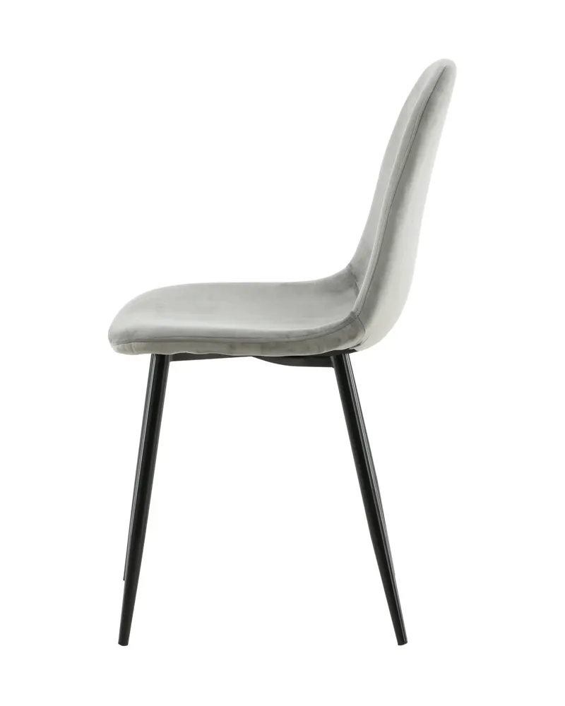 Polar Esszimmerstühle im 2er-Set in Grau, Gestell Schwarz, Polyester-Samt, Ansicht 11