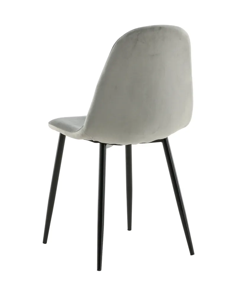 Polar Esszimmerstühle im 2er-Set in Grau, Gestell Schwarz, Polyester-Samt, Ansicht 13