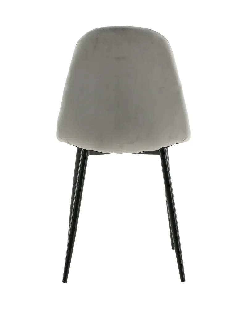 Polar Esszimmerstühle im 2er-Set in Grau, Gestell Schwarz, Polyester-Samt, Ansicht 7