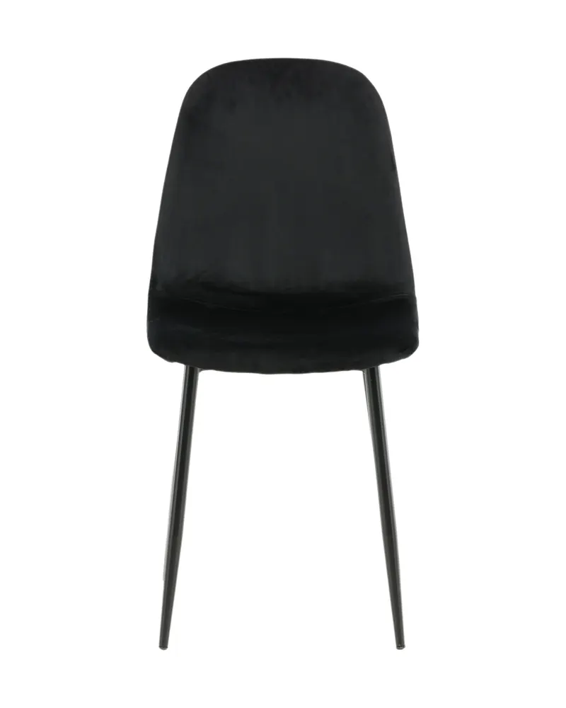 Polar Esszimmerstühle im 2er-Set in Schwarz, Polyester-Samt, Ansicht 1