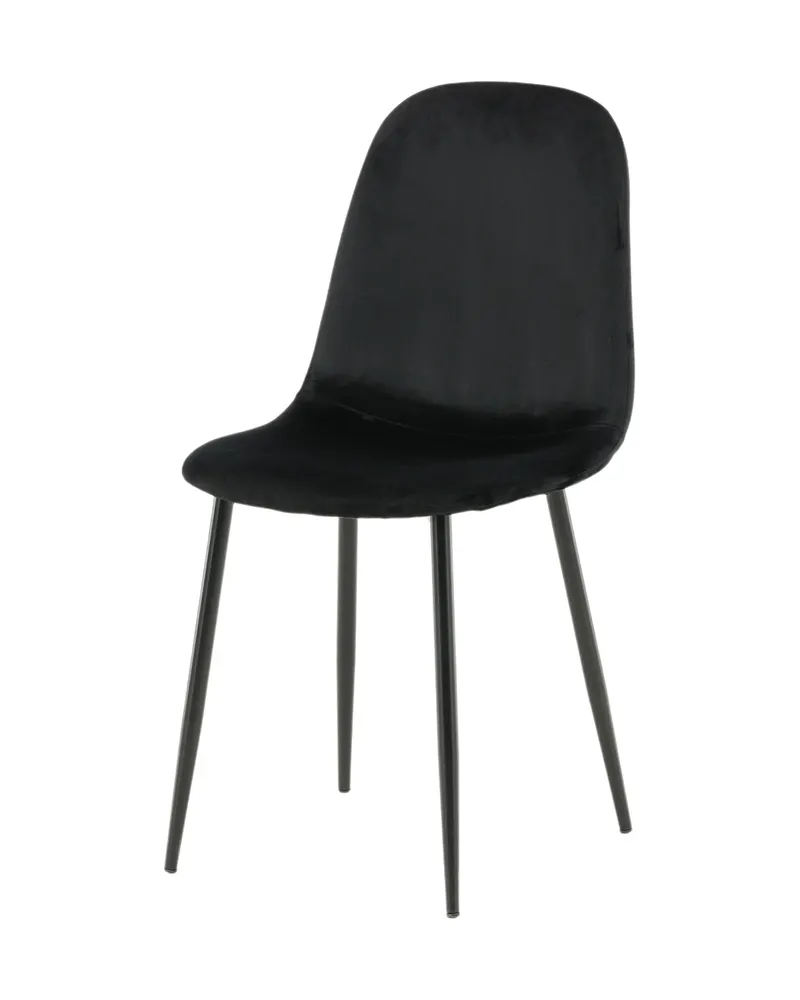 Polar Esszimmerstühle im 2er-Set in Schwarz, Polyester-Samt, Ansicht 8