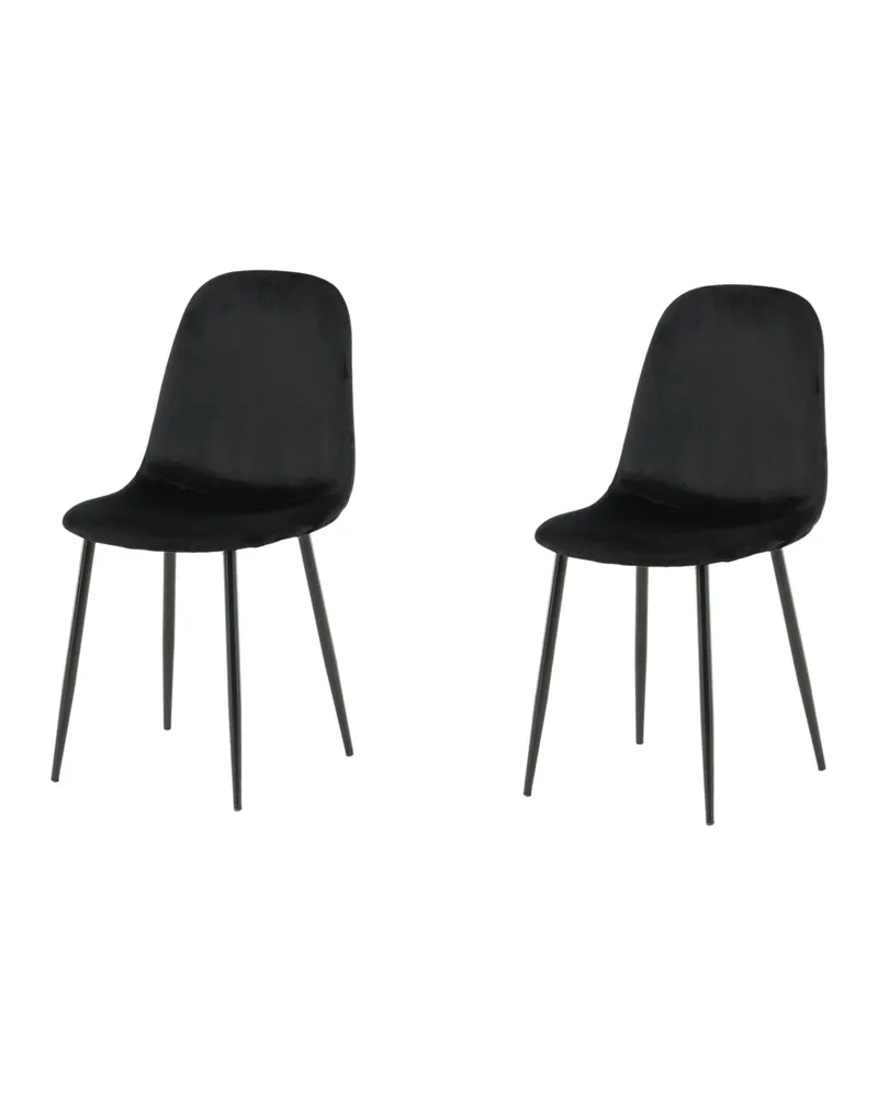 Polar Esszimmerstühle im 2er-Set in Schwarz, Polyester-Samt, Ansicht 9