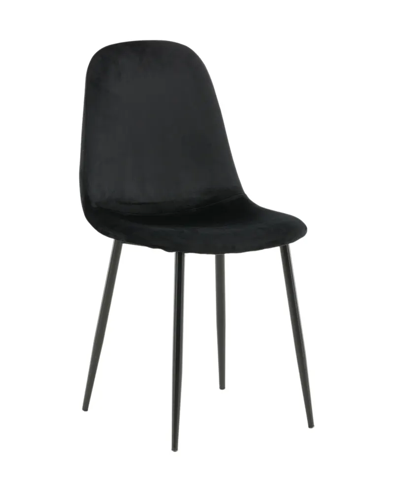 Polar Esszimmerstühle im 2er-Set in Schwarz, Polyester-Samt, Ansicht 2