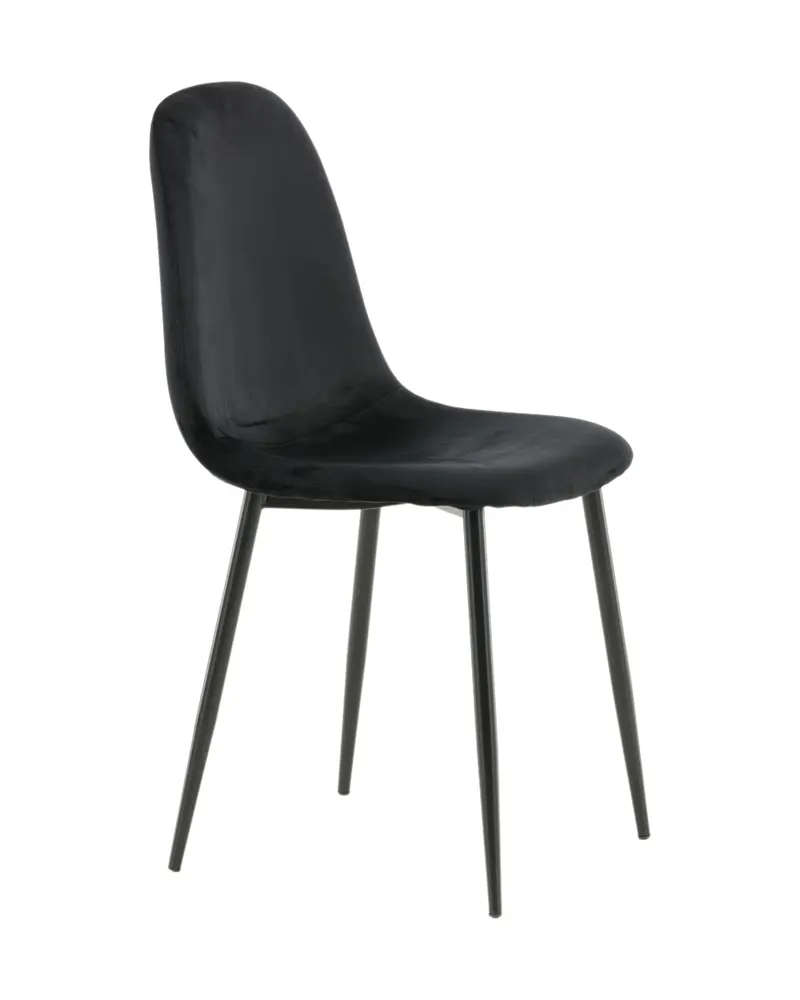 Polar Esszimmerstühle im 2er-Set in Schwarz, Polyester-Samt, Ansicht 3