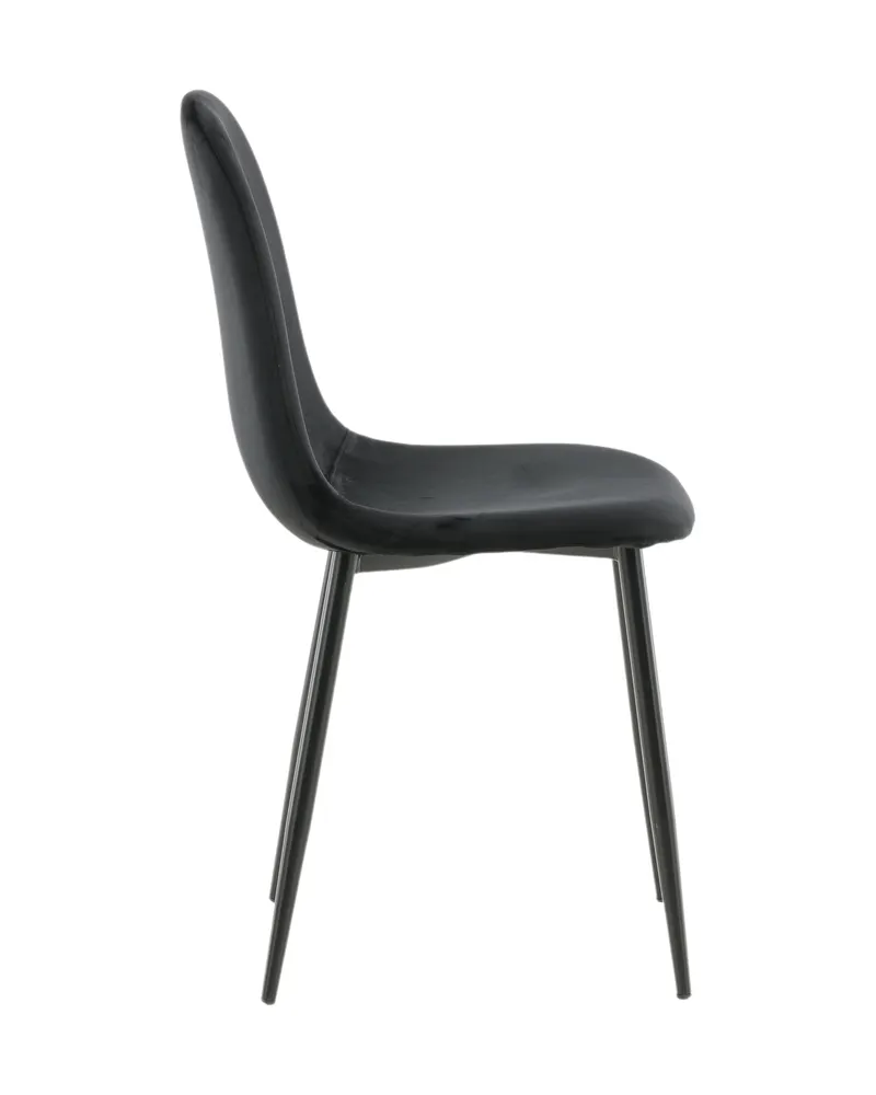Polar Esszimmerstühle im 2er-Set in Schwarz, Polyester-Samt, Ansicht 4