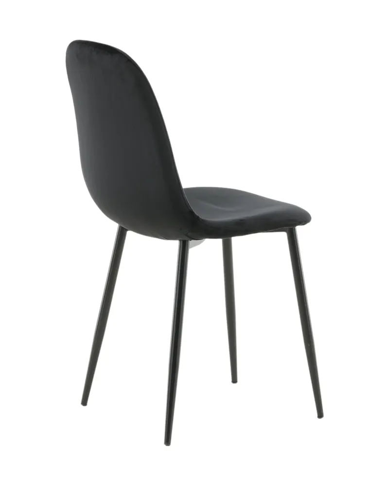Polar Esszimmerstühle im 2er-Set in Schwarz, Polyester-Samt, Ansicht 5