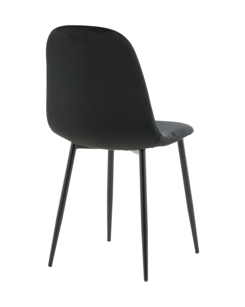 Polar Esszimmerstühle im 2er-Set in Schwarz, Polyester-Samt, Ansicht 6