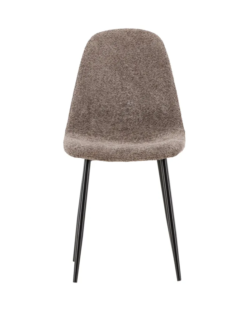Polar Esszimmerstühle im 2er-Set in Grau, Gestell Schwarz, Bouclé, Ansicht 1