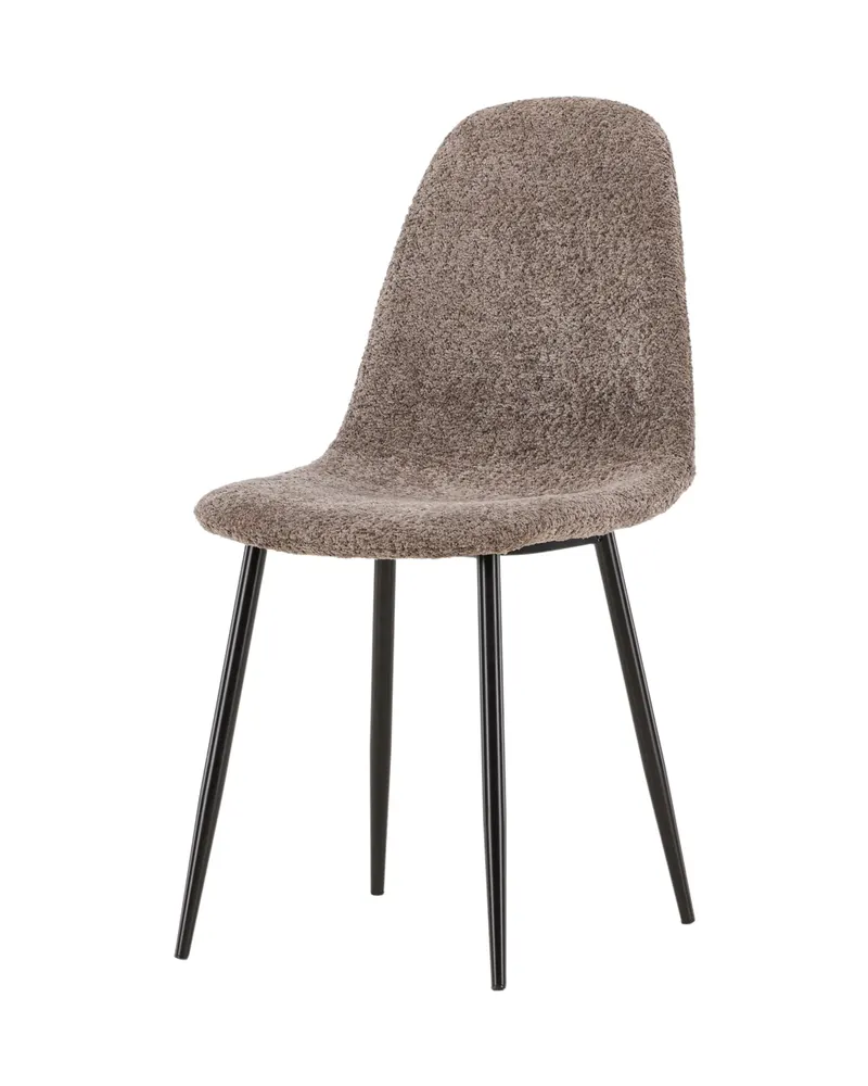 Polar Esszimmerstühle im 2er-Set in Grau, Gestell Schwarz, Bouclé, Ansicht 7