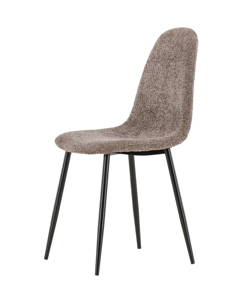 Polar Esszimmerstühle im 2er-Set in Grau, Gestell Schwarz, Bouclé, Ansicht 9