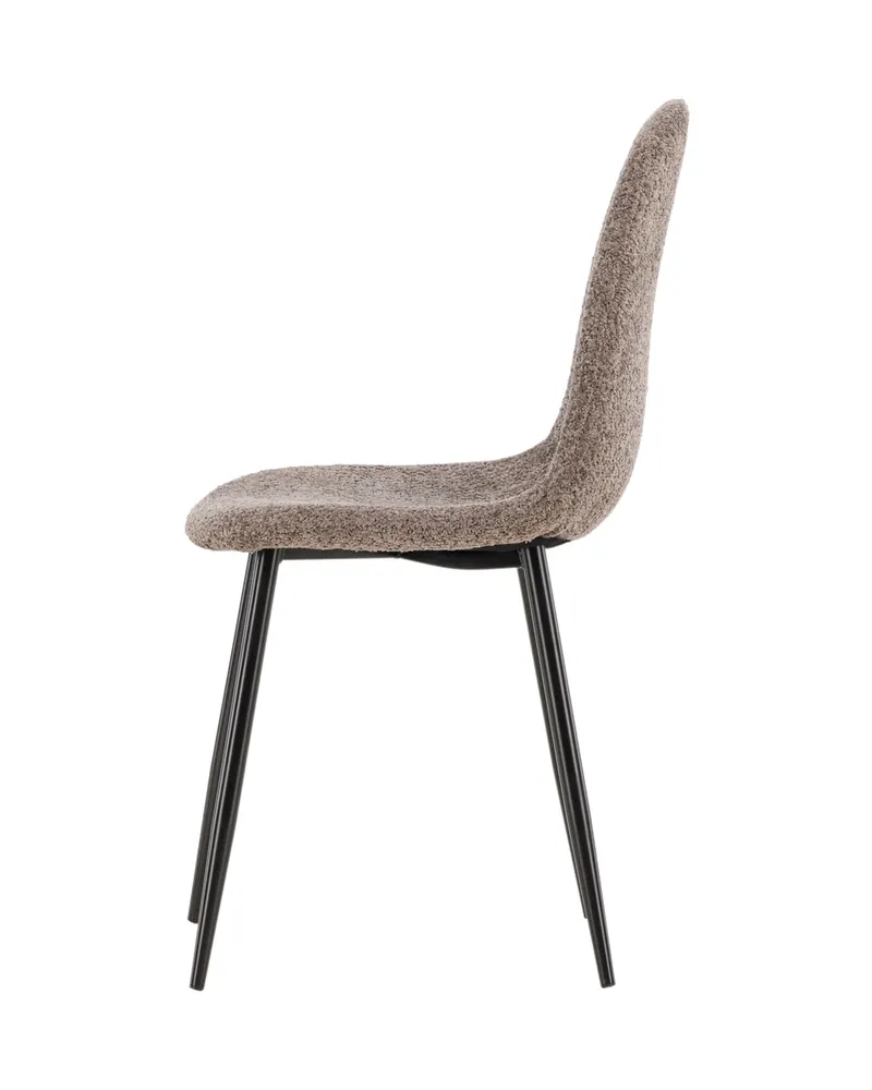Polar Esszimmerstühle im 2er-Set in Grau, Gestell Schwarz, Bouclé, Ansicht 10