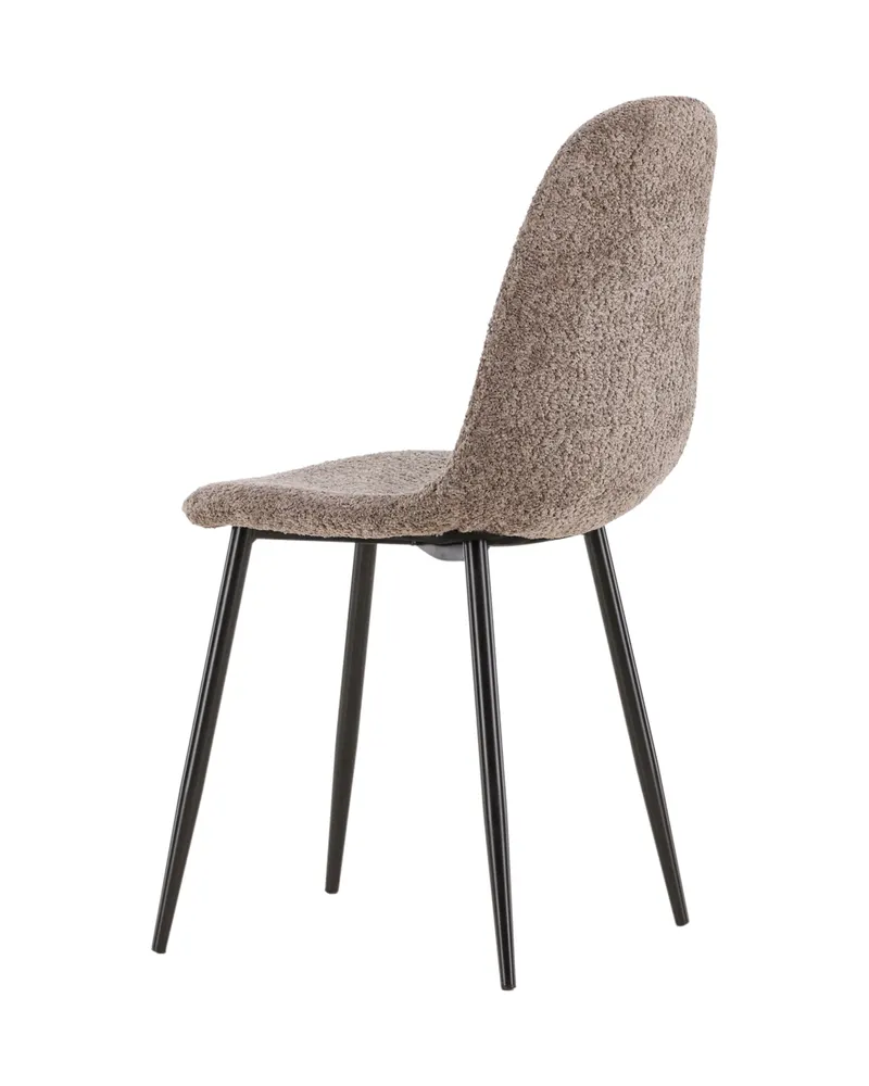 Polar Esszimmerstühle im 2er-Set in Grau, Gestell Schwarz, Bouclé, Ansicht 11