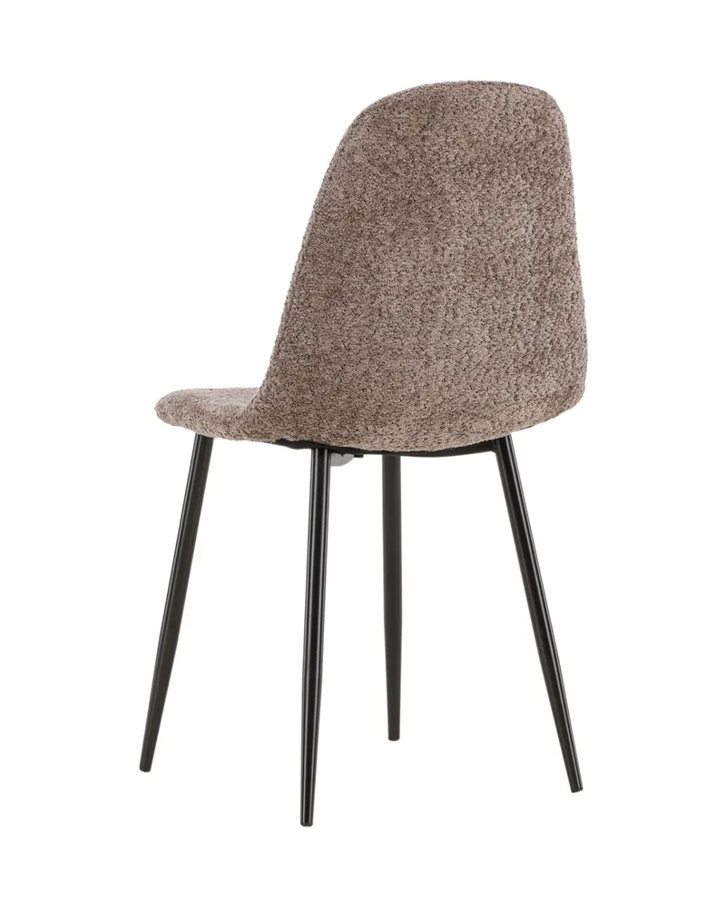 Polar Esszimmerstühle im 2er-Set in Grau, Gestell Schwarz, Bouclé, Ansicht 12