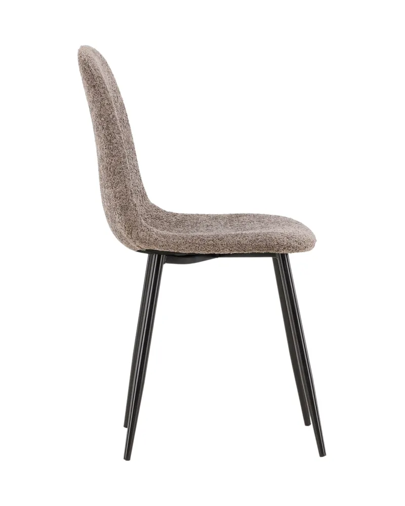 Polar Esszimmerstühle im 2er-Set in Grau, Gestell Schwarz, Bouclé, Ansicht 4