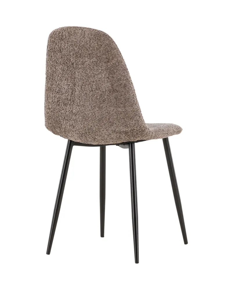 Polar Esszimmerstühle im 2er-Set in Grau, Gestell Schwarz, Bouclé, Ansicht 5