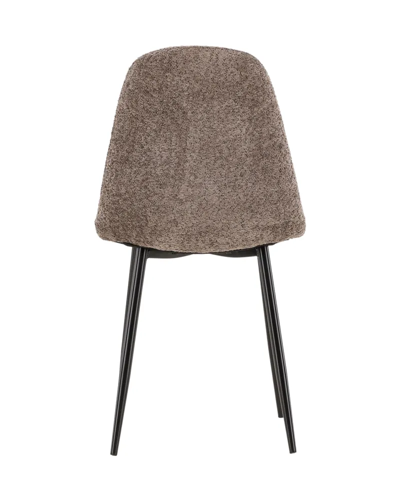 Polar Esszimmerstühle im 2er-Set in Grau, Gestell Schwarz, Bouclé, Ansicht 6