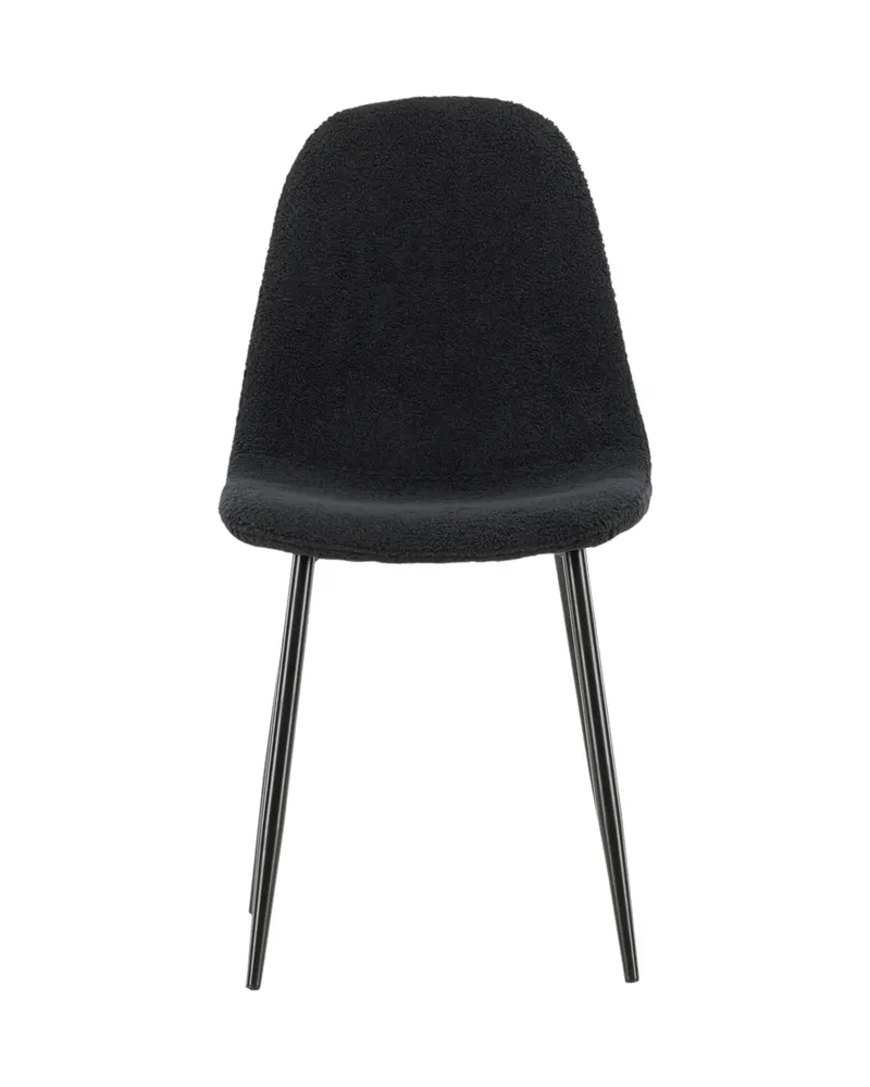 Polar Esszimmerstühle im 2er-Set in Schwarz, Polyester-Teddystoff, Ansicht 1