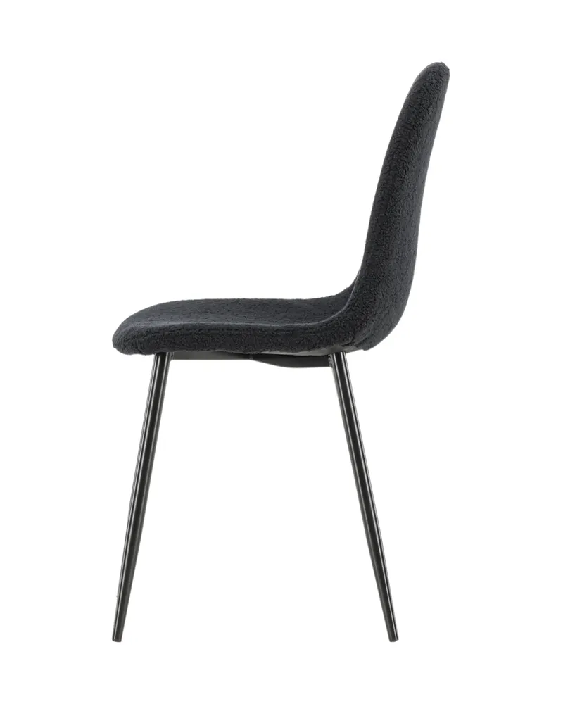 Polar Esszimmerstühle im 2er-Set in Schwarz, Polyester-Teddystoff, Ansicht 10