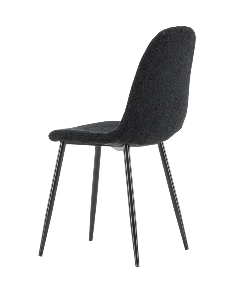 Polar Esszimmerstühle im 2er-Set in Schwarz, Polyester-Teddystoff, Ansicht 11