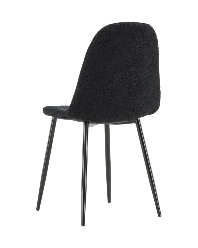 Polar Esszimmerstühle im 2er-Set in Schwarz, Polyester-Teddystoff, Ansicht 12