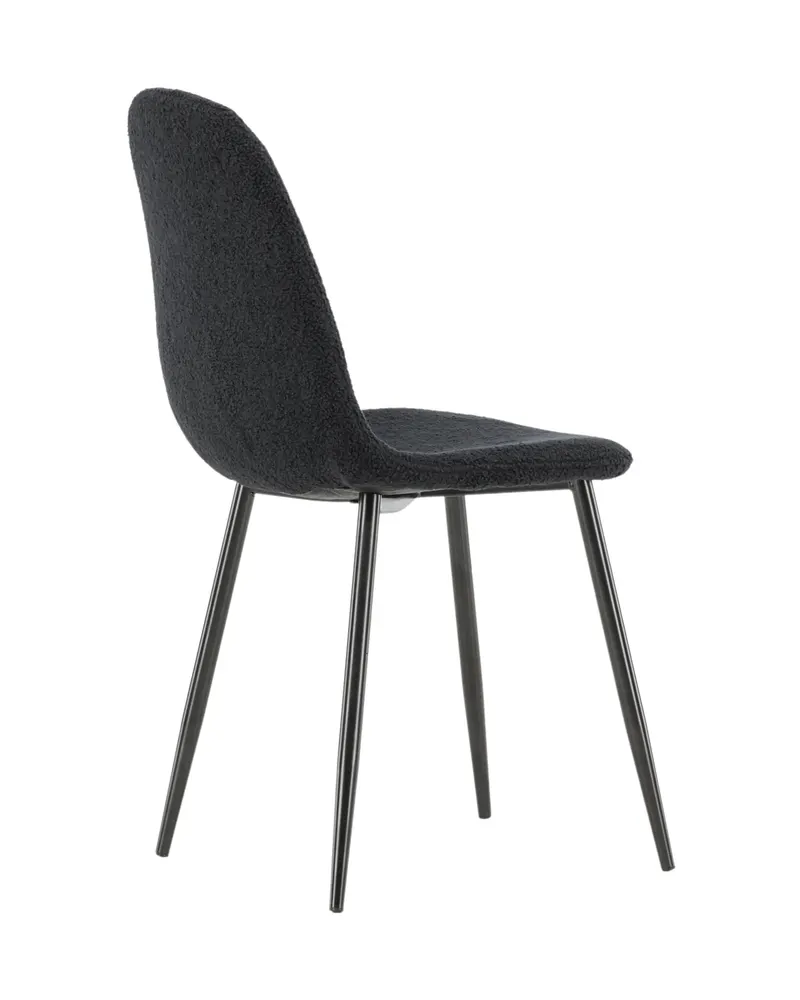 Polar Esszimmerstühle im 2er-Set in Schwarz, Polyester-Teddystoff, Ansicht 13