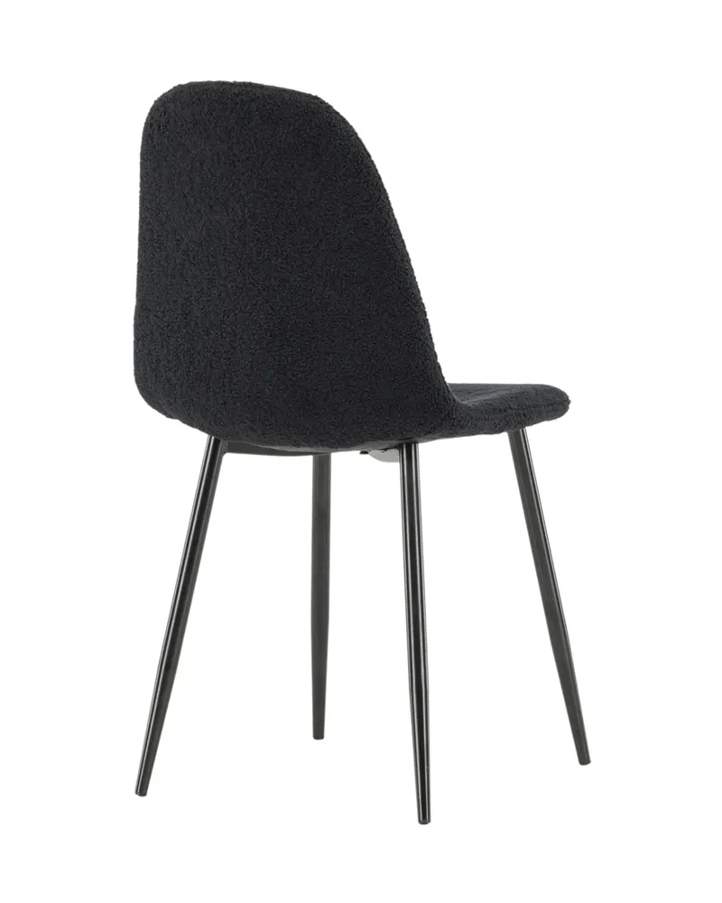 Polar Esszimmerstühle im 2er-Set in Schwarz, Polyester-Teddystoff, Ansicht 5