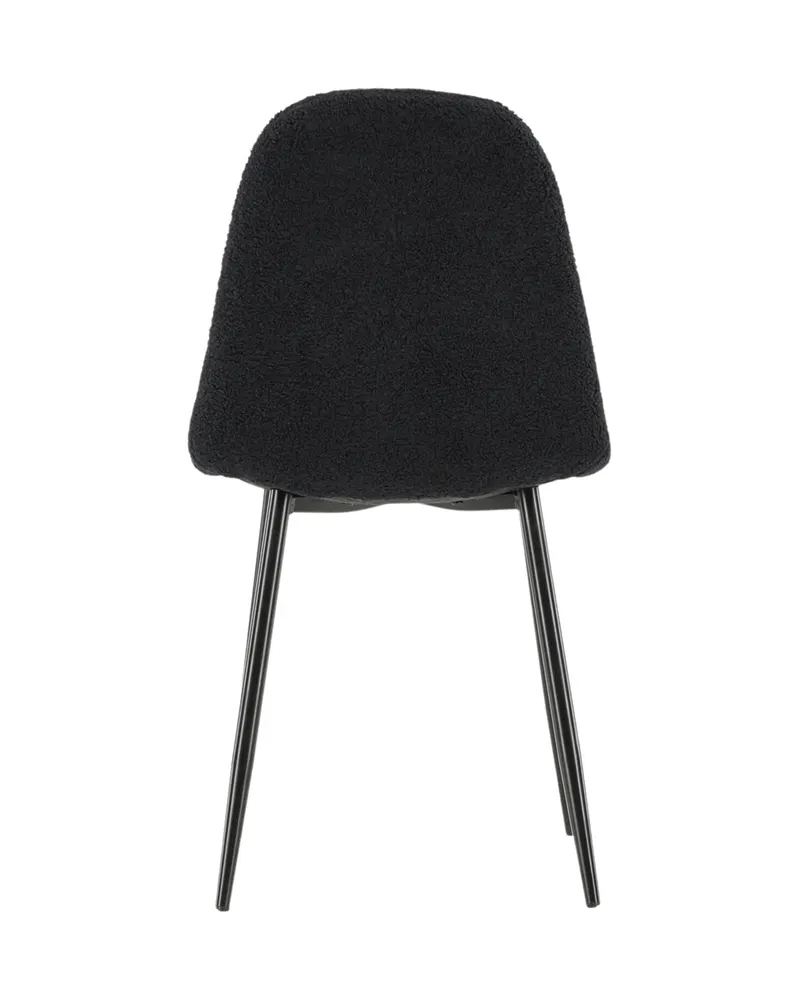 Polar Esszimmerstühle im 2er-Set in Schwarz, Polyester-Teddystoff, Ansicht 6