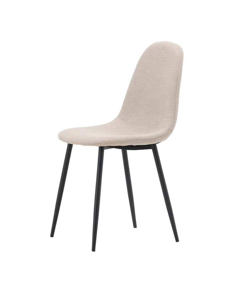 Polar Esszimmerstühle im 2er-Set in Beige, Gestell Schwarz, Bouclé, Ansicht 9