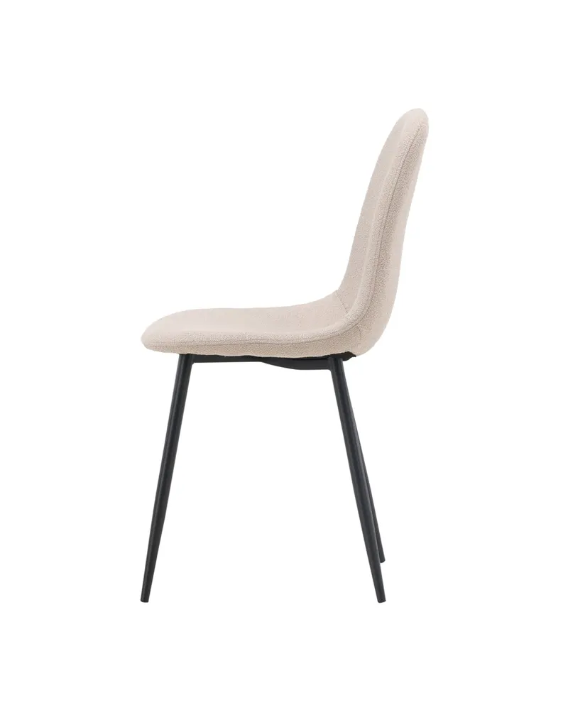 Polar Esszimmerstühle im 2er-Set in Beige, Gestell Schwarz, Bouclé, Ansicht 10