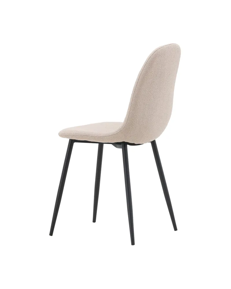 Polar Esszimmerstühle im 2er-Set in Beige, Gestell Schwarz, Bouclé, Ansicht 11