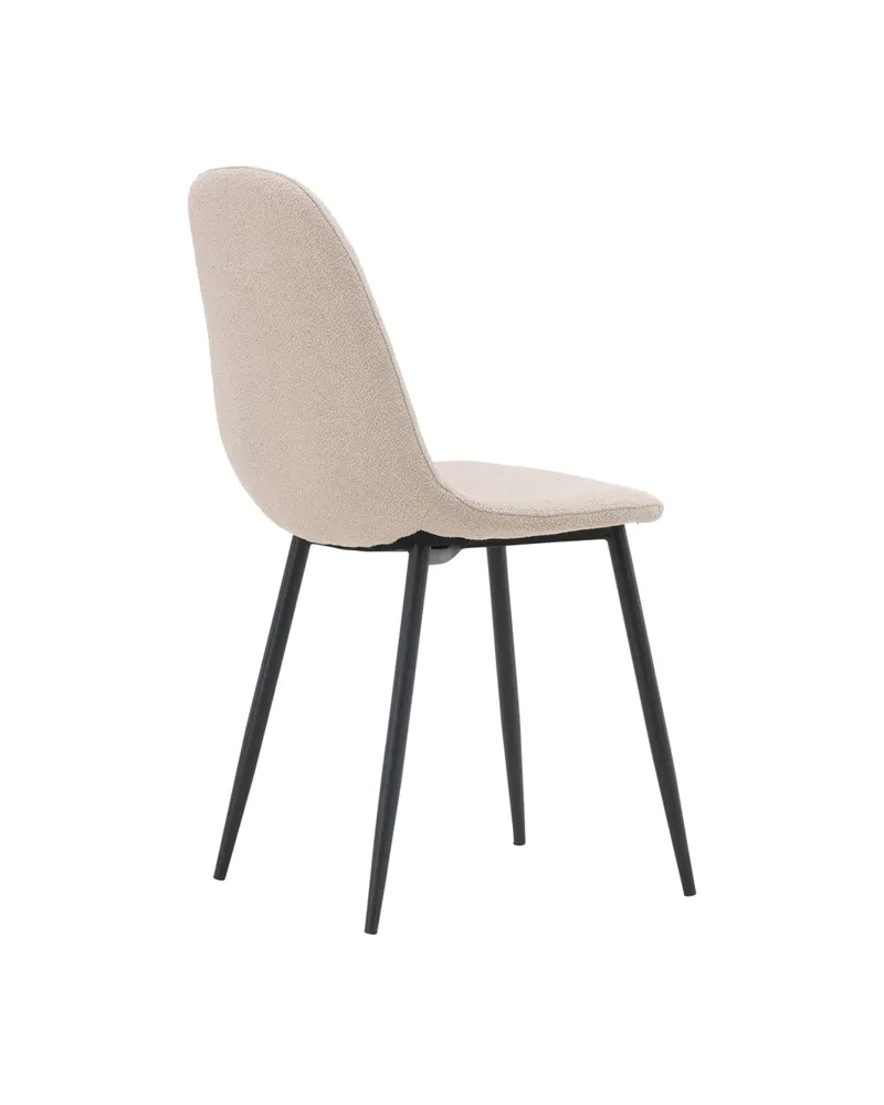 Polar Esszimmerstühle im 2er-Set in Beige, Gestell Schwarz, Bouclé, Ansicht 13