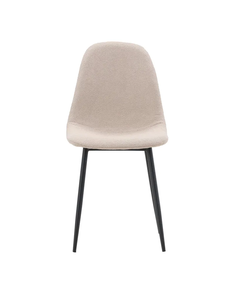 Polar Esszimmerstühle im 2er-Set in Beige, Gestell Schwarz, Bouclé, Ansicht 3