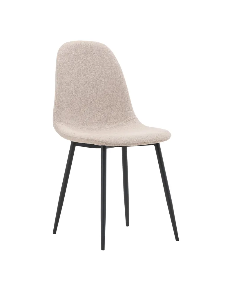 Polar Esszimmerstühle im 2er-Set in Beige, Gestell Schwarz, Bouclé, Ansicht 4