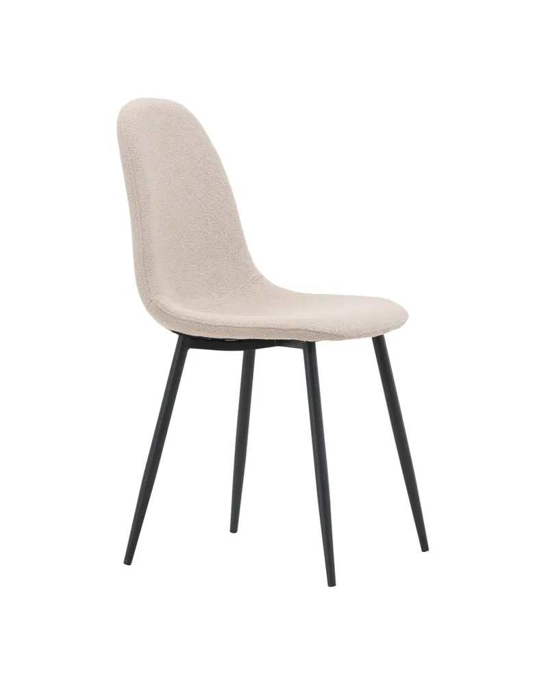 Polar Esszimmerstühle im 2er-Set in Beige, Gestell Schwarz, Bouclé, Ansicht 5