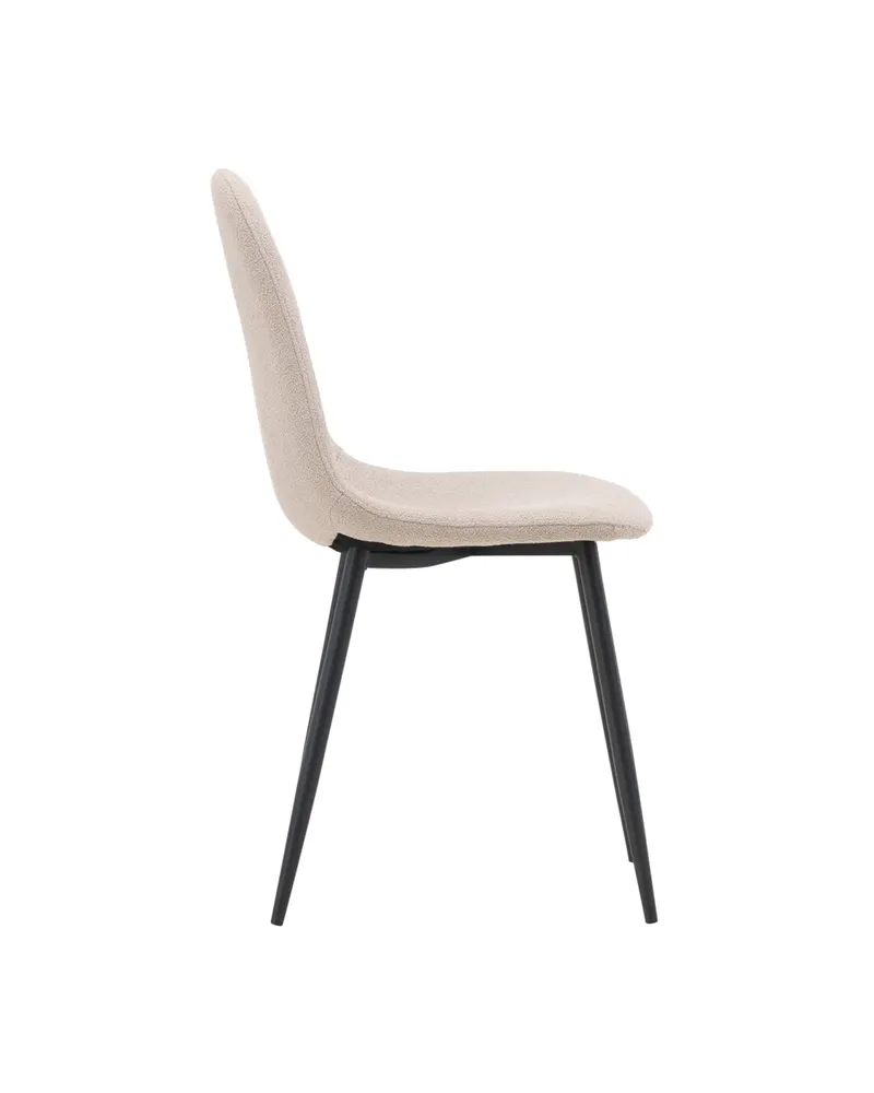 Polar Esszimmerstühle im 2er-Set in Beige, Gestell Schwarz, Bouclé, Ansicht 6