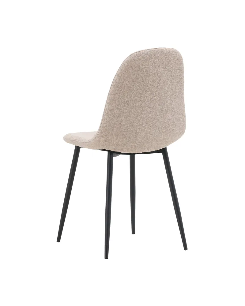 Polar Esszimmerstühle im 2er-Set in Beige, Gestell Schwarz, Bouclé, Ansicht 7