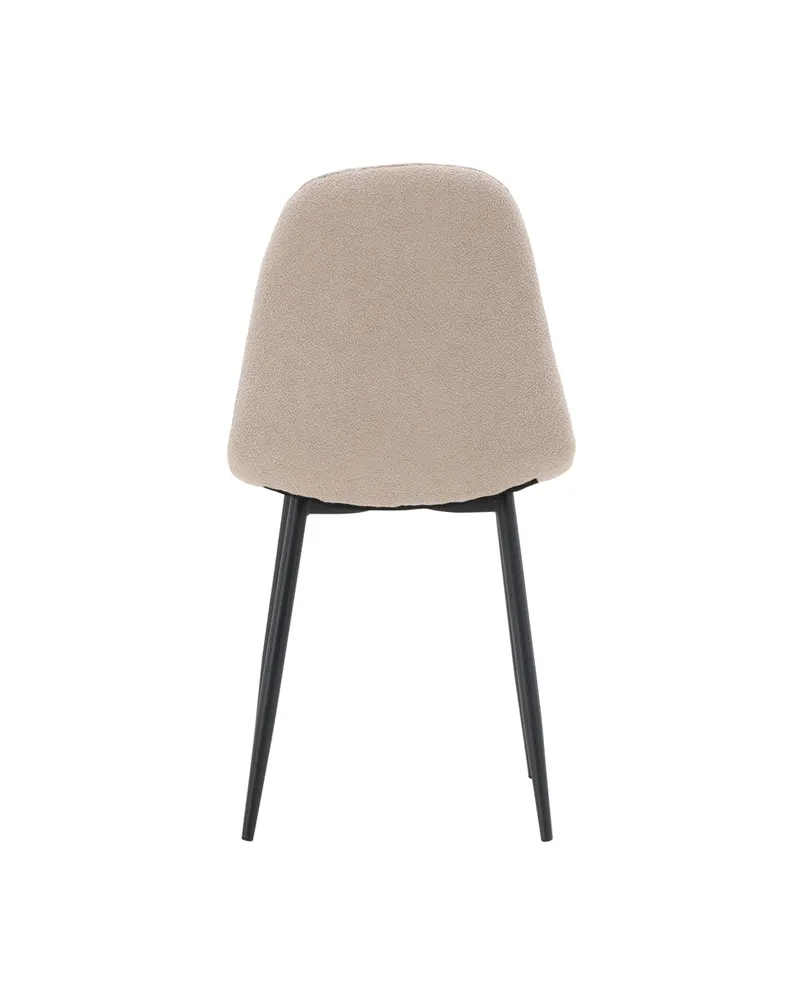 Polar Esszimmerstühle im 2er-Set in Beige, Gestell Schwarz, Bouclé, Ansicht 8