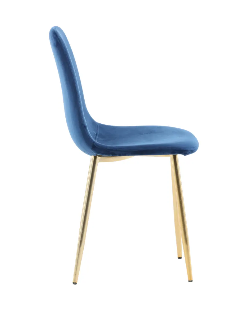 Polar Esszimmerstühle im 2er-Set in Blau, Gestell Gold, Polyester-Samt, Ansicht 11