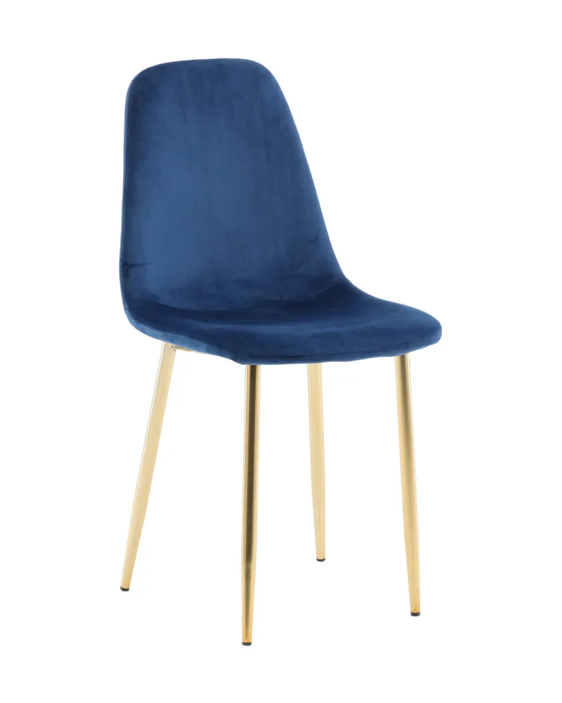Polar Esszimmerstühle im 2er-Set in Blau, Gestell Gold, Polyester-Samt, Ansicht 13