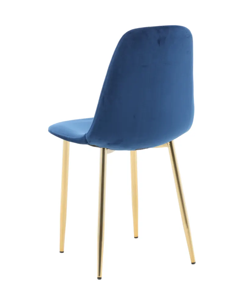 Polar Esszimmerstühle im 2er-Set in Blau, Gestell Gold, Polyester-Samt, Ansicht 7