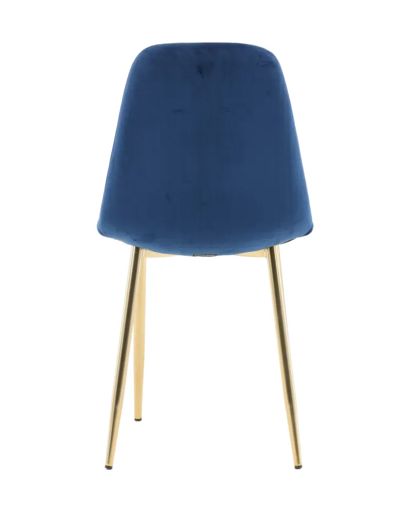 Polar Esszimmerstühle im 2er-Set in Blau, Gestell Gold, Polyester-Samt, Ansicht 8