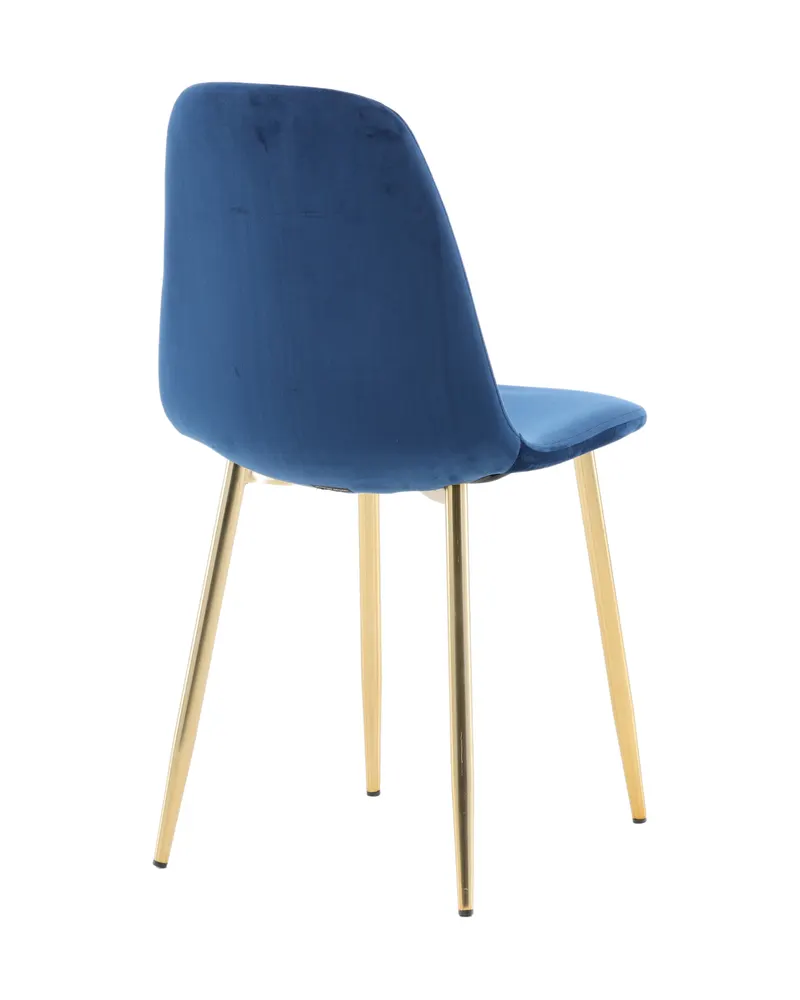 Polar Esszimmerstühle im 2er-Set in Blau, Gestell Gold, Polyester-Samt, Ansicht 9