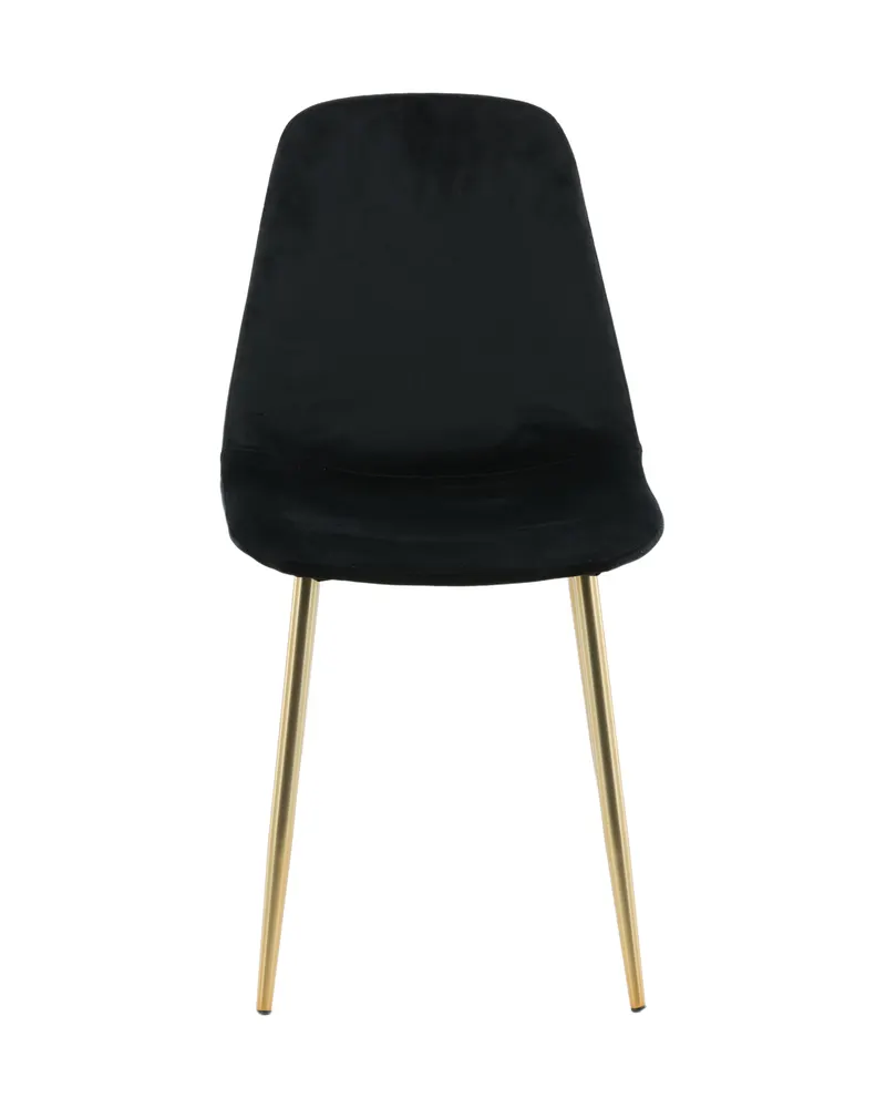 Polar Esszimmerstühle im 2er-Set in Schwarz, Gestell Gold, Polyester-Samt, Ansicht 1
