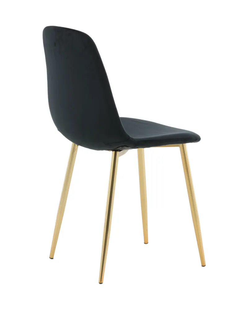 Polar Esszimmerstühle im 2er-Set in Schwarz, Gestell Gold, Polyester-Samt, Ansicht 10