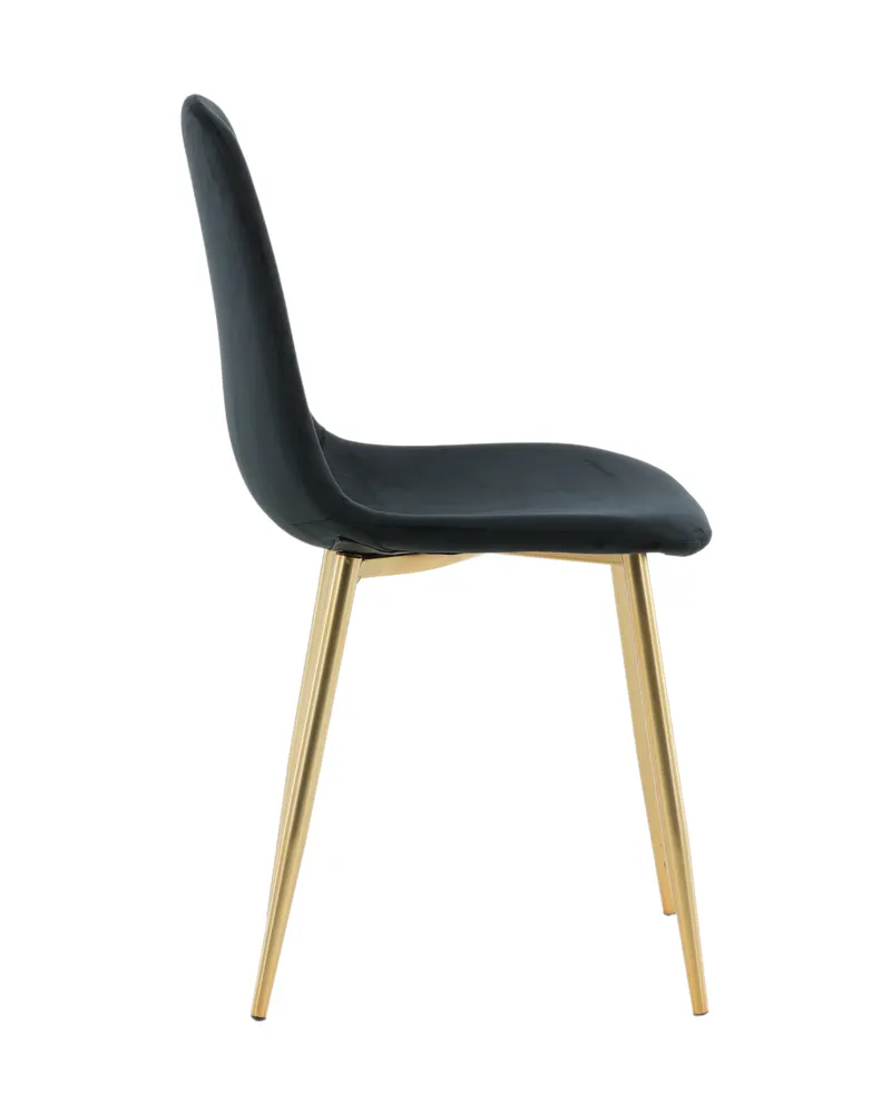 Polar Esszimmerstühle im 2er-Set in Schwarz, Gestell Gold, Polyester-Samt, Ansicht 11