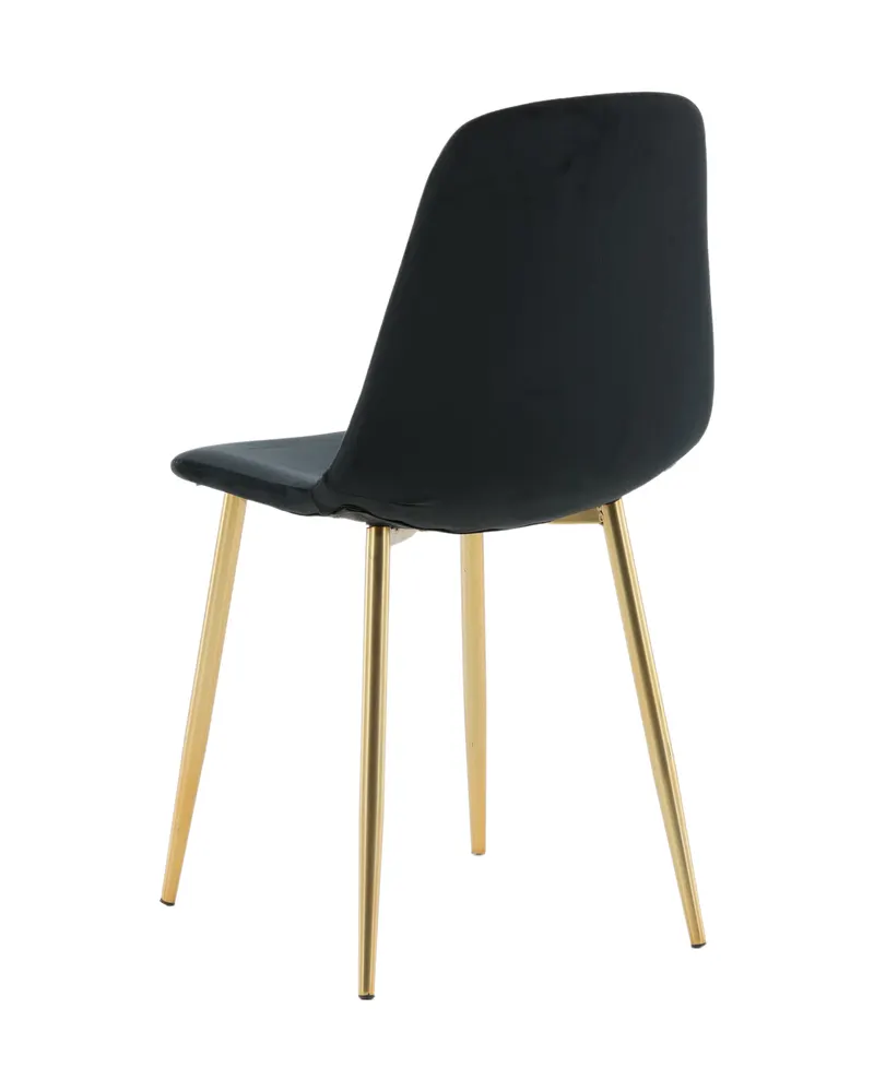 Polar Esszimmerstühle im 2er-Set in Schwarz, Gestell Gold, Polyester-Samt, Ansicht 7