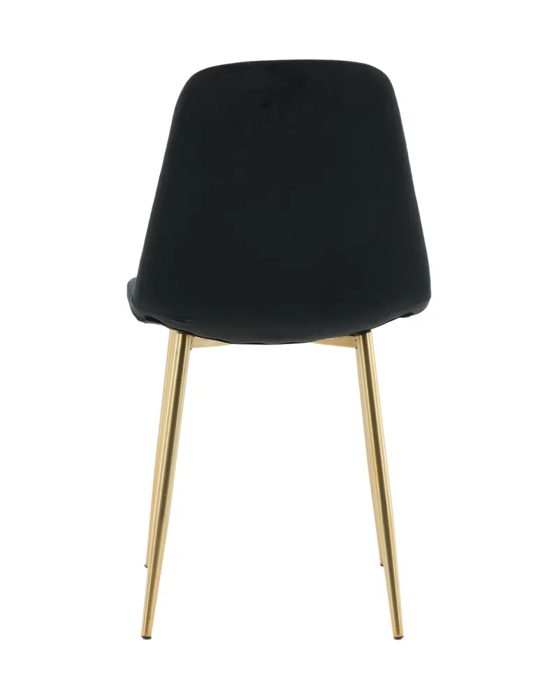 Polar Esszimmerstühle im 2er-Set in Schwarz, Gestell Gold, Polyester-Samt, Ansicht 8